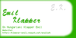 emil klapper business card